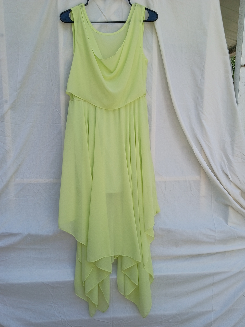 Aniina Light Lemon Asymmetrical Chiffon Dress